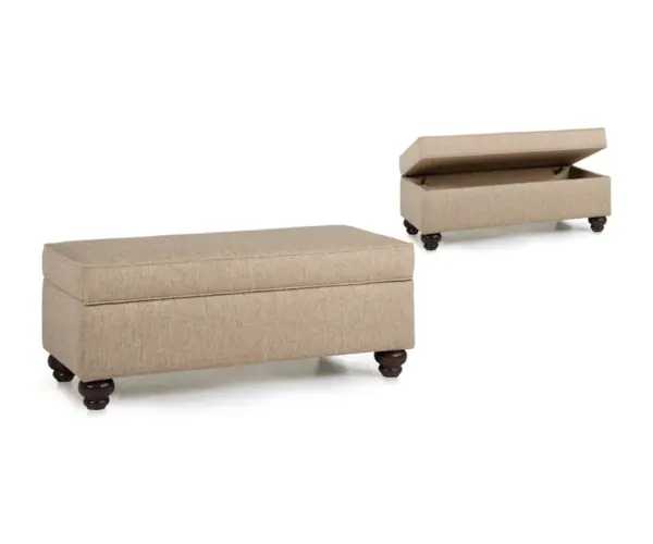 901 Storage Ottoman with Turned Leg