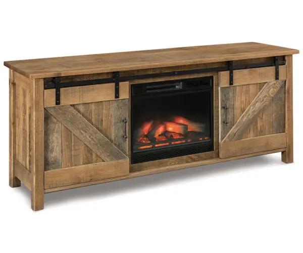 Houston Media Stand With Fireplace